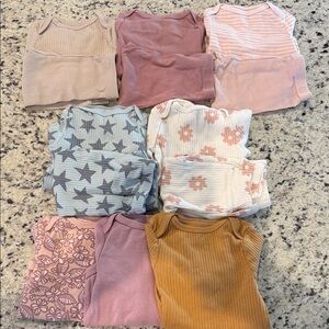 Neutral & Pastel Baby Onesie Bundle - 9 Pack